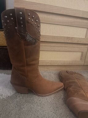 dingo Brown Studded Western Heeled Boots